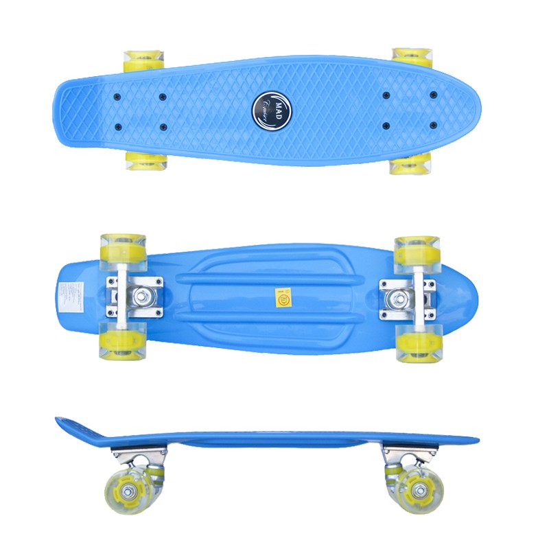 ABEC-7 Bearings Cal 7 65mm 80A Cruiser Skateboard Solid Blue Wheels 4 Pcs 