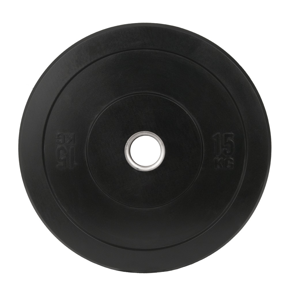 Weight Rubber Bumper Plate SPORTMANN - 15 kg / 51 mm - Black