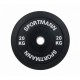 Weight Rubber Bumper Plate SPORTMANN - 20 kg / 51 mm - Black