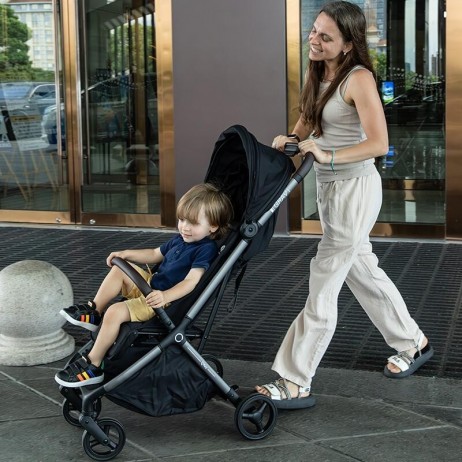 Carucior sport Qplay GRAV cu pliere cu o singura mana, Negru