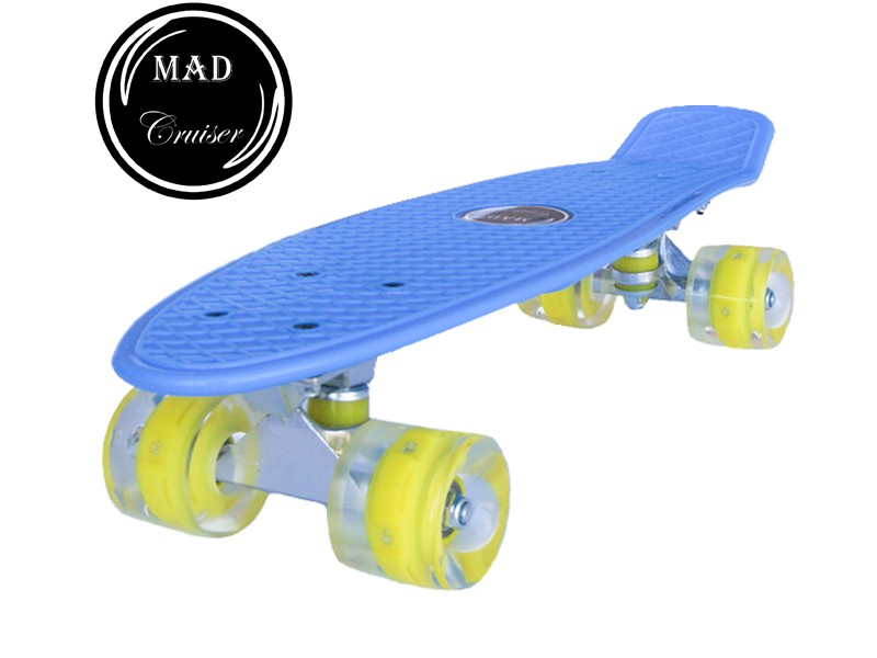 Син скейтборд Penny Mad Cruiser с LED колела