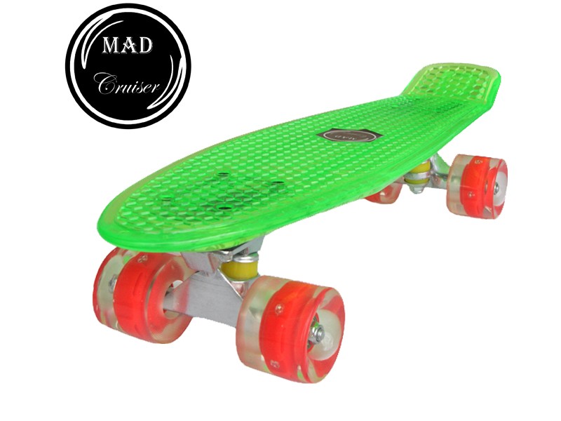 зелен скейтборд Penny Mad Cruiser Full LED с лагери ABEC 7