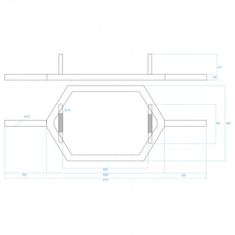 Bara Hexagonala HMS GHX02B 170cm/50mm