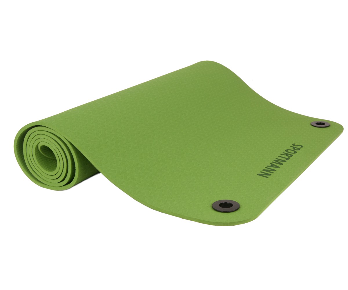 Спортна йога постелка Trikona, зелена