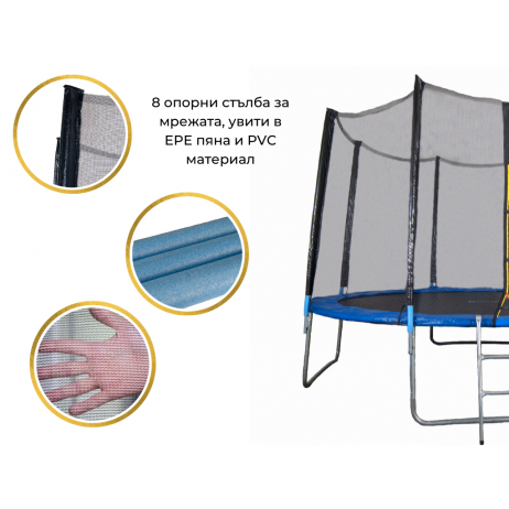 Trambulina si Plasa de Siguranta Sportmann 366 cm, Albastru
