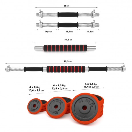 Set Haltera si Gantere Reglabile HMS SGGX20 20 kg