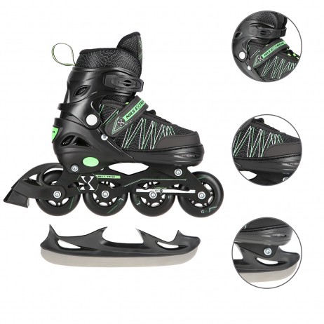 Role Reglabile 2in1 Nils Extreme NH11912A Negru/Verde