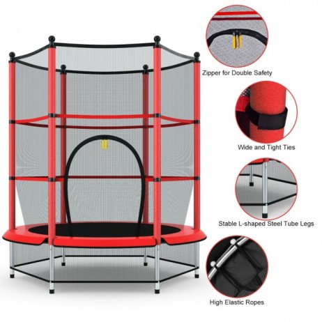 Trambulina si Plasa de Siguranta Sportmann 140 cm – Rosu