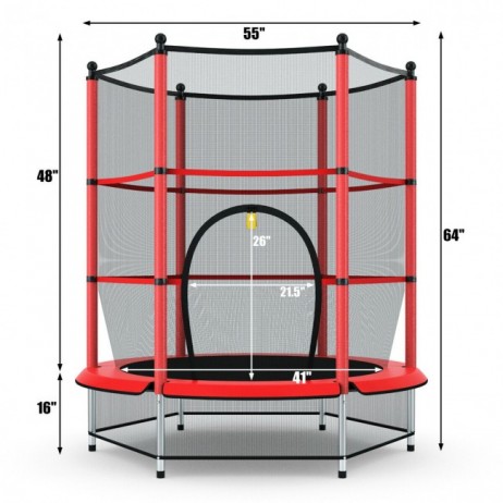 Trambulina si Plasa de Siguranta Sportmann 140 cm – Rosu