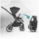 Carucior modular 4in1 Coccolle Serry Jet black cu Scoica auto iSize Coccolle Knox Black si Baza isofix iSize Coccolle Knox