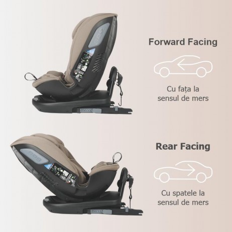 Scaun auto rotativ iSize Coccolle Velsa Taupe brown