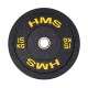 Gumírozott súlytárcsa Bumper Plate 15 kg/51 mm HMS HTBR15-sárga