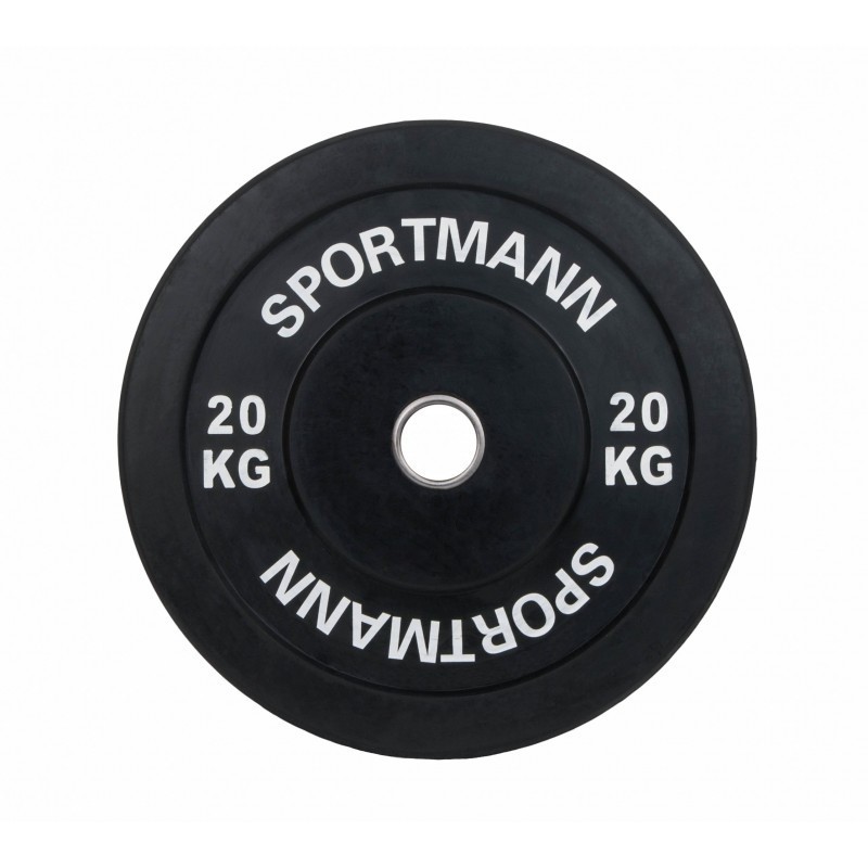 Súly Gumi ütközőlemez SPORTMANN - 20 kg / 51 mm - Fekete