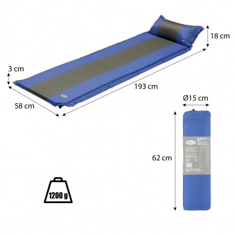 Saltea autogonflabila Nils NC4349 Albastru/Gri