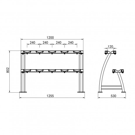 Suport gantere pe doua niveluri HMS STR38