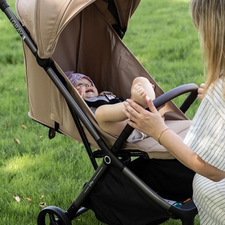 Carucior sport Qplay GRAV cu pliere cu o singura mana, Bej