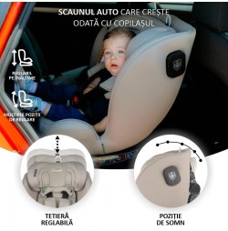 Scaun auto rotativ cu isofix grupa 0-36 kg Coccolle Nova 2022 Moonlit Grey