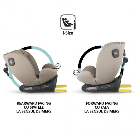 Scaun auto rotativ cu isofix grupa 0-36 kg Coccolle Nova 2022 Moonlit Grey