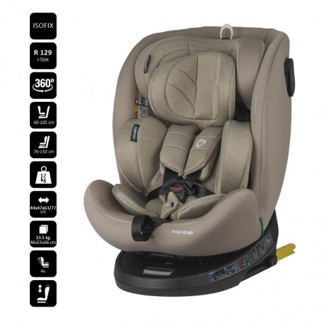 Scaun auto rotativ cu isofix grupa 0-36 kg Coccolle Nova 2022 Moonlit Grey