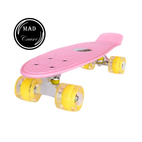 Penny board Mad Cruiser cu roti LED ABEC 7-roz
