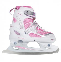 Patine reglabile Nils NF701A-alb/roz