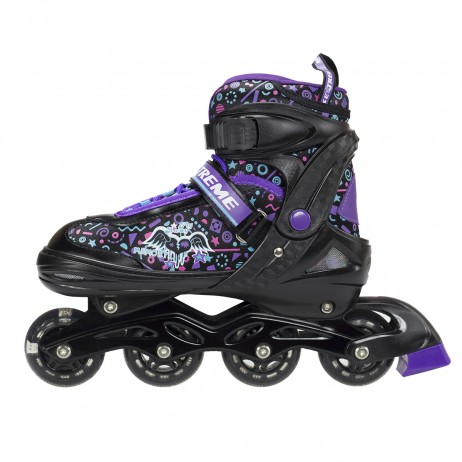 Role reglabile Nils Extreme NJ4613 cu roti LED- mov