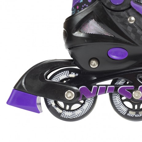 Role reglabile Nils Extreme NJ4613 cu roti LED- mov