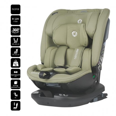 Scaun auto rotativ iSize 40-150 cm Coccolle Velsa Moss green