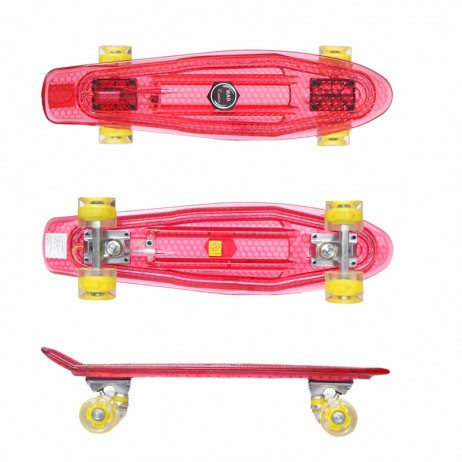 Penny board Mad Cruiser Full LED ABEC 7-rosu