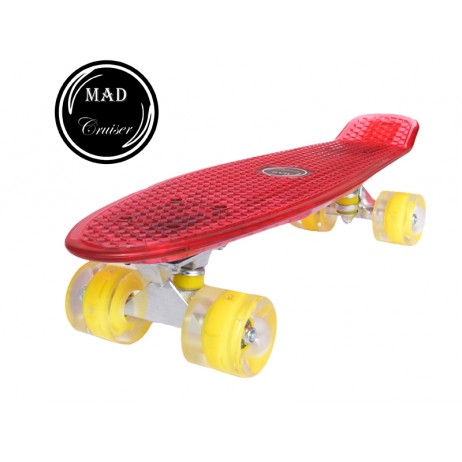 Penny board Mad Cruiser Full LED ABEC 7-rosu