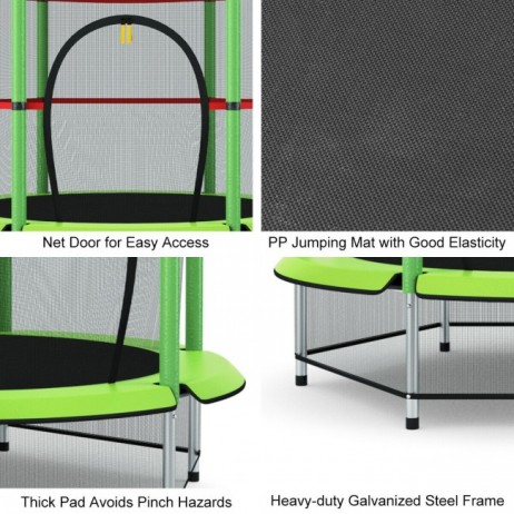 Trambulina si Plasa de Siguranta Sportmann 140 cm – Verde