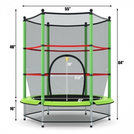 Trambulina si Plasa de Siguranta Sportmann 140 cm – Verde